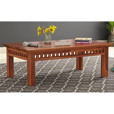 Solid Sheesham Wood Center Coffee/Tea Table for Living Room (Honey ...