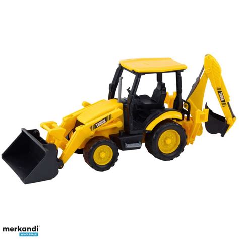 Construction excavator with movable drive two buckets yellow - Poland ...