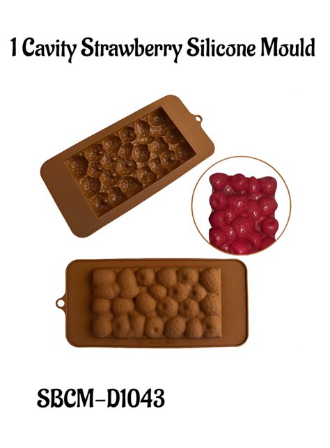 CAKE DECOR™ 1 Cavity Raspberry Strawberry Bar Silicone Chocolate Mould ...
