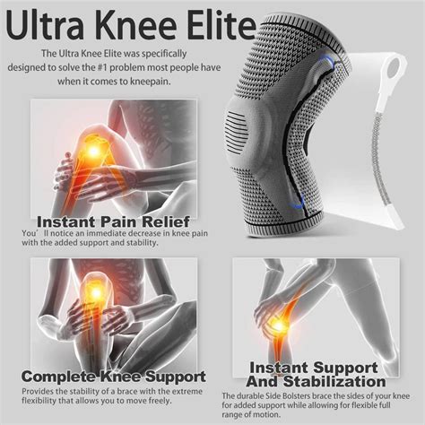 AmRelieve Ultra Knee Elite Compression Sleeve with Side Stabilizers ...