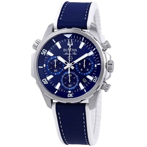 Buy Bulova Marine Star Chronograph Blue Dial Mens Watch 96B287 Online ...