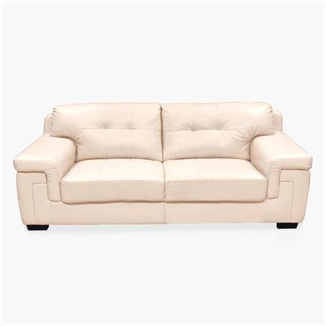 Buy Akron Faux Leather 3-Seater Sofa - Beige from Home Centre at just ...