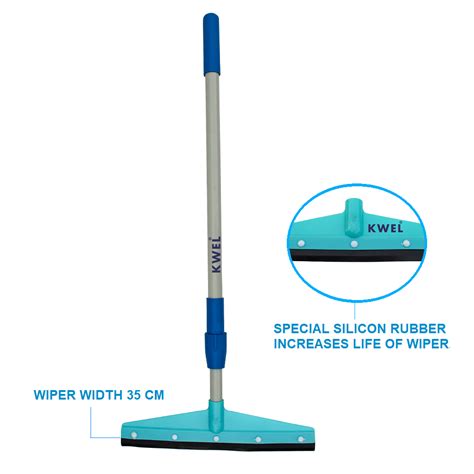 KWE Telescopic Floor & Bathroom Squeeze With 1 Extra Wiper Head (Multi ...