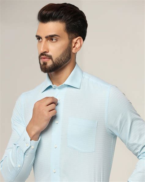 Formal Aqua Textured Shirt - Greet