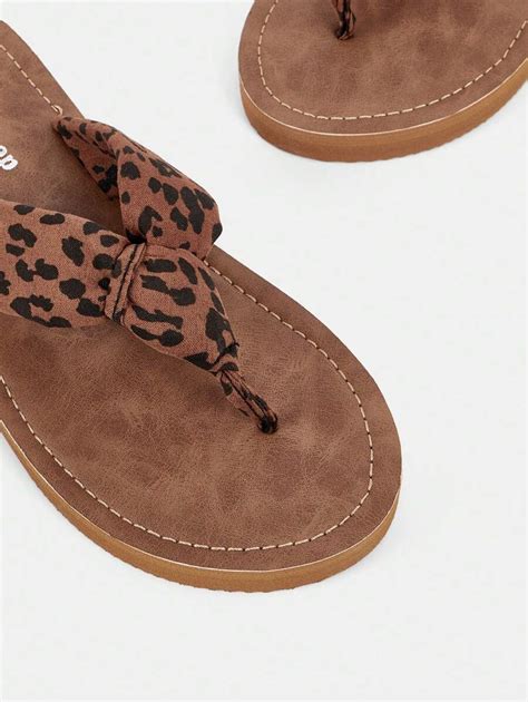 Styleloop Chinelos com estampa de leopardo para sapatos de férias de ...