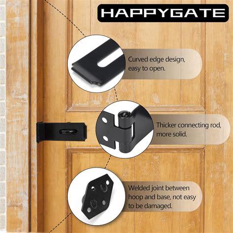 Buy HAPPYGATE 90 Degree 5 Inch Heavy Duty Door Lock Hasp Latch, 1/8 ...