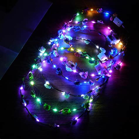 URAQT LED Flower Headband - 6PCS Crown Garland, Light Up LED Flower ...