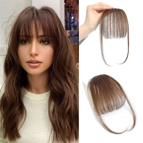Amazon.com : MOCA HAIR Clip In Bangs Human Hair Bangs Bangs Hair Clip ...