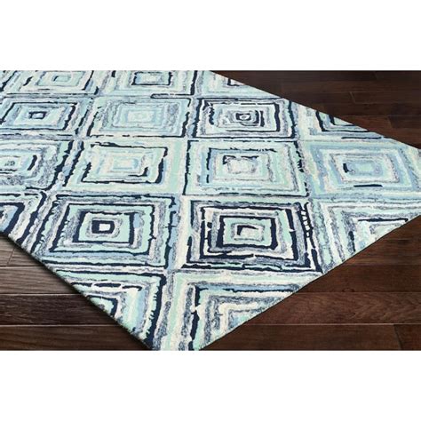 Surya Serafina 3 X 5 (ft) Wool Teal Indoor Abstract Global Area Rug in ...