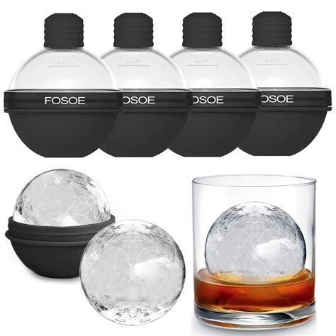 Large Ice Ball Molds, Whiskey Ice Mold, Ice Ball Maker Mold with Lids ...