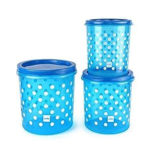 Cello Hi Fresh Safe Plastic Big Container, 3 PC (Capacity - 7ltrs ...
