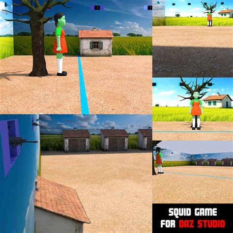 Squid Game - First Game Red Light Green Light Free Daz Content by GraphistX