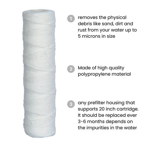 YWC-10 Yarn Wound Threaded Filter Cartridge Suitable for Mainline Sedi