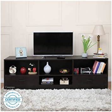 CASPIAN Engineered Wood Wooden TV Entertainment Unit (Brown) | 48 ...