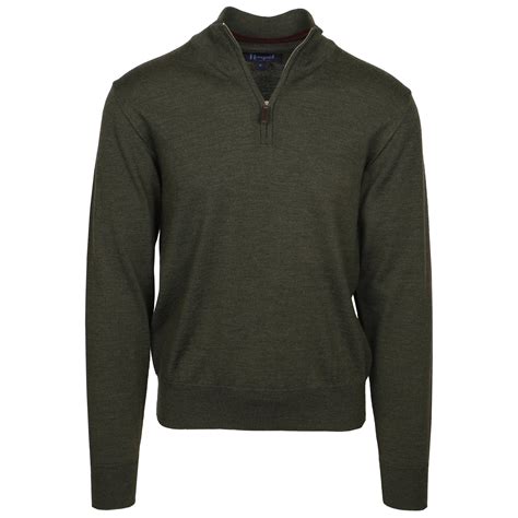 Men's Sweater | Lafayette Green Quarter Zip Sweater | Haspel
