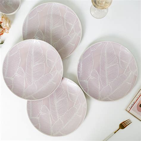 Tropica Light Mauve Banana Foliage Dinner Plate Set Of 4 10 Inch Online ...