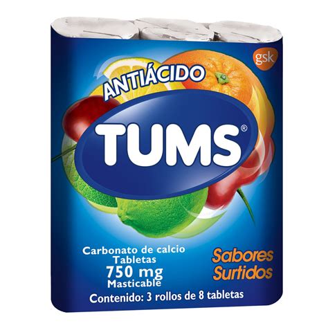 Tums 750 mg 24 Tabletas - Farmacias Klyns