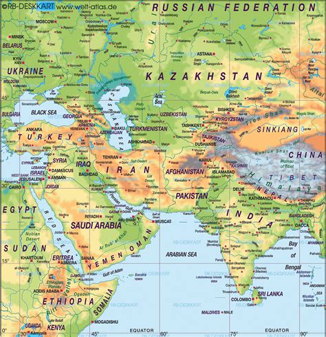 Middle East South Asia Map: Detailed Country Borders & Regions