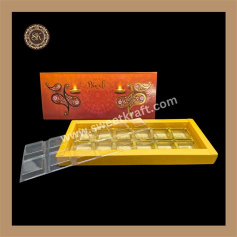 12 Cavity Diwali Box | Mithai Box | Happy Diwali | Golden Cavity Box ...
