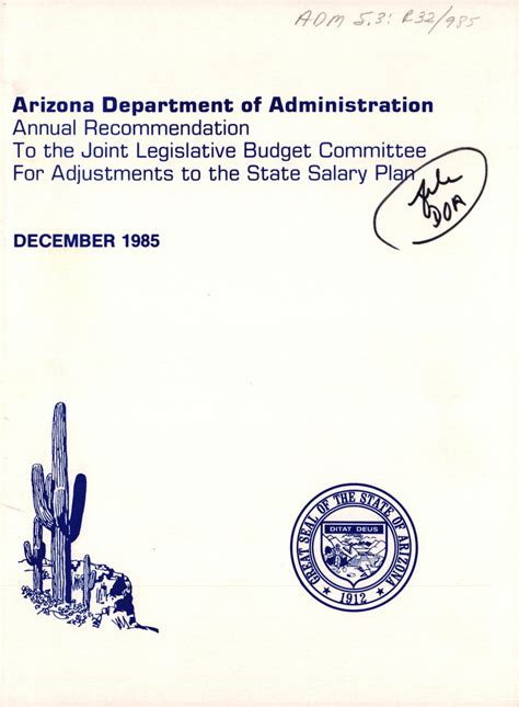 1985 Annual recommendation to the Joint Legislative Budget Committee ...