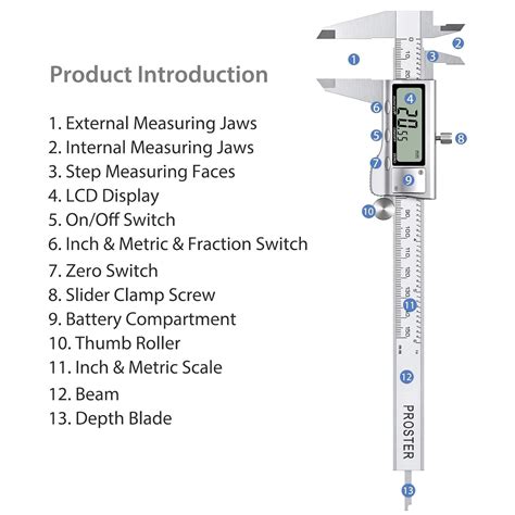 Proster Vernier Caliper Kit 150mm/6Inch Digital India | Ubuy