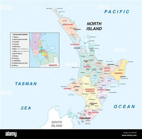 Regional Map Of North Island | Political Map Of New Zealand