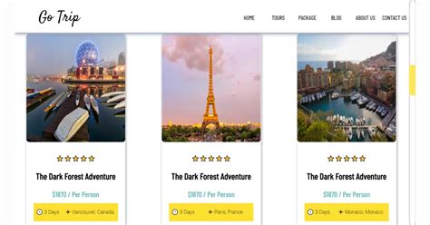 Image result for Tourism Web Site Using HTML and CSS with Source Code