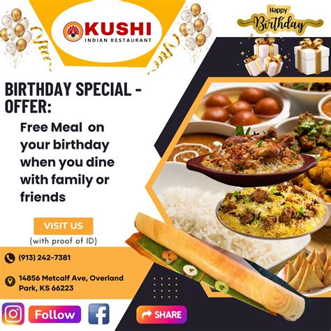 Kushi Indian Restaurant | Celebrate Your Birthday with Us 🎉 Enjoy a ...