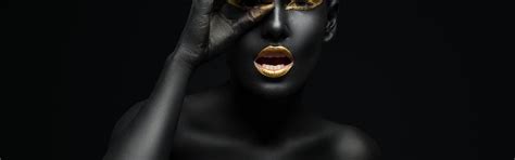 Download wallpaper gold, black, model, makeup, section girls in ...