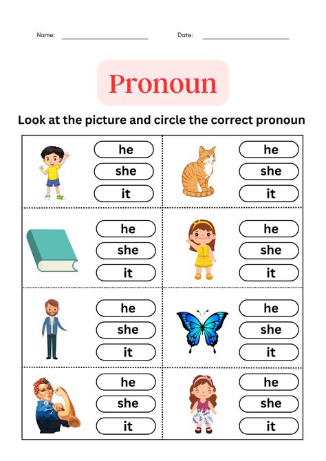 pronoun worksheets for grade 1, 2, 3 - Worksheets Library