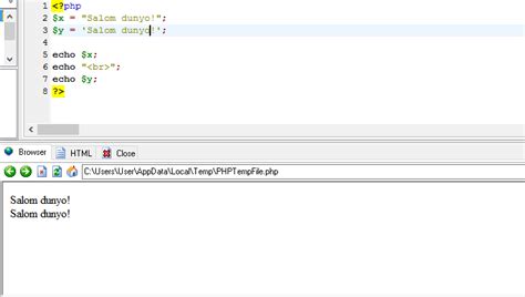 PHP da ma'lumot turlari — Teletype