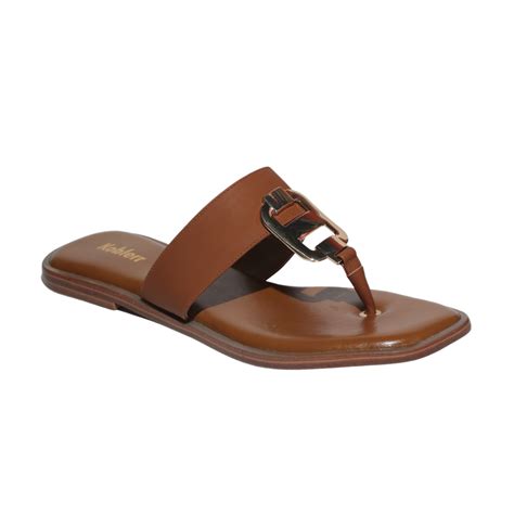 Tan T-strap Flats – Koblerr