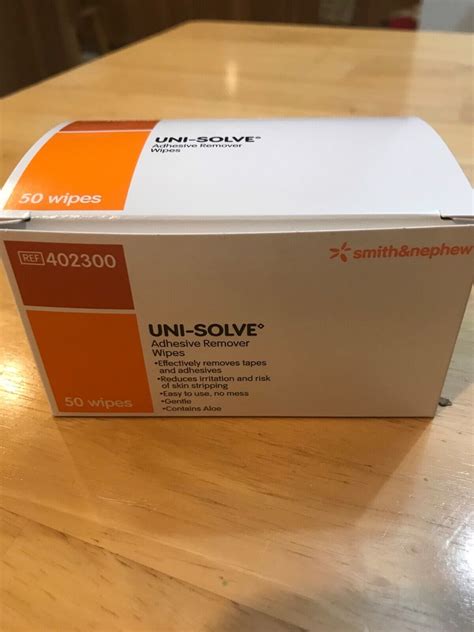 Uni Solve Smith & Nephew Uni Solve Uni-Solve Adhesive Remover Wipes, 50 ...