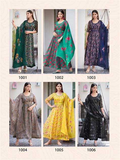 Sangin Parra Studio Soft Organza Readymade Anarkali Suits – Kavya Style ...