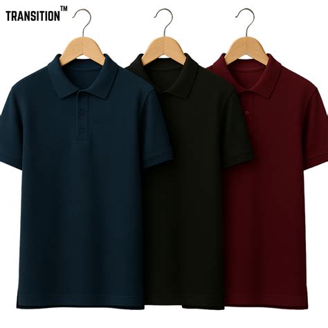 Pure Cotton Polo T-Shirt Combo – Pack of 3 | 220GSM | Super Combed | R ...
