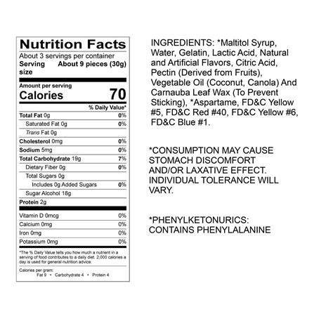 Albanese Sugar Free Gummy Bears Nutrition Facts - Home Alqu
