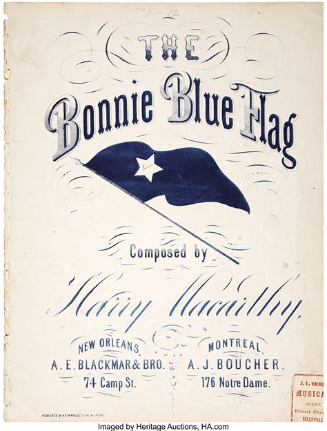 Sheet Music for the Bonnie Blue Flag. ... Entertainment | Lot #78891 ...