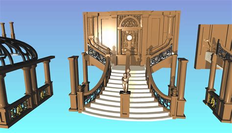Free OBJ file Titanic Grand Staircase 1/400 & 1/700 🪜・3D printing ...