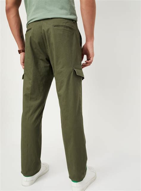 Buy Men Slim Fit Solid Flexi Waist Cargo Chinos Online at just Rs. 1399 ...