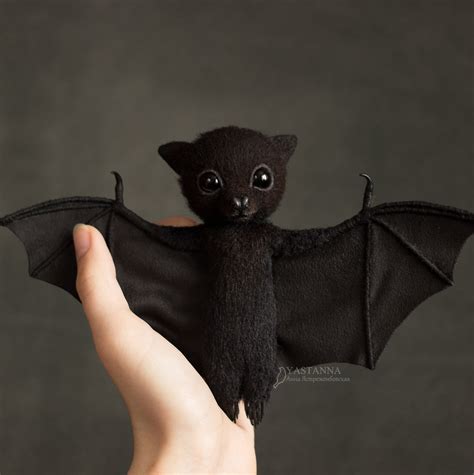 Plush Black Little Bat/Baby Bat Toy/ Wool Bat Toy | Etsy