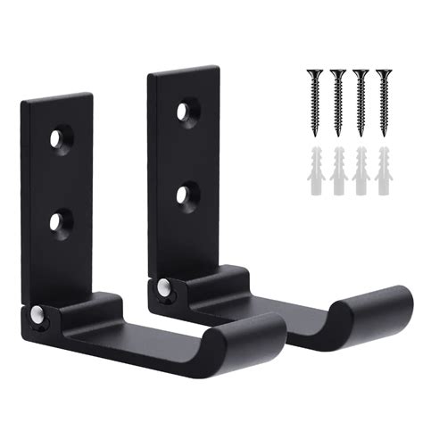 HASTHIP® 2Pcs Folding Coat Hooks, Matte Black Wall Hooks for Hanging ...