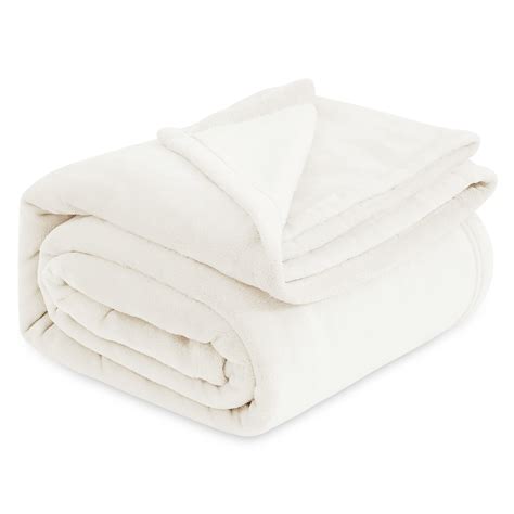 BEDSURE Fleece Blanket Queen Blanket Cream - Bed Blanket Soft ...