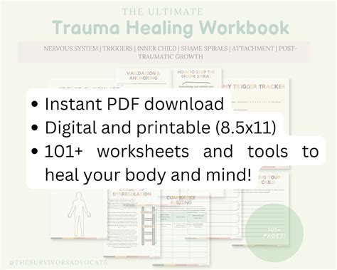 Trauma Worksheets | Trauma Workbook, Somatic Healing, Trauma Self Help, Heal From Trauma, CPTSD ...