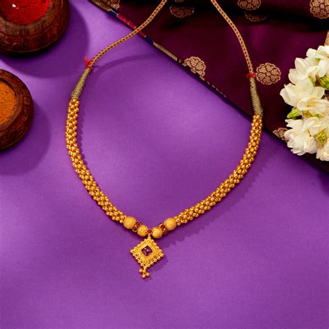 Buy Hridaya Yellow Gold Thushi Necklace For Woman Online at Best Price ...