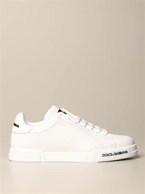 DOLCE & GABBANA: sneakers in leather with logo | Sneakers Dolce ...