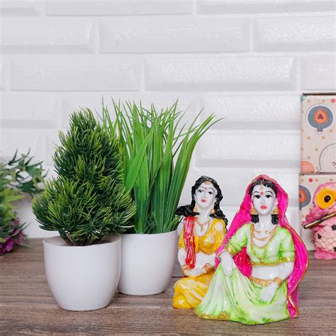 Buy Rajasthani Musician Bawla Set with Artificial Bonsai Plants ...