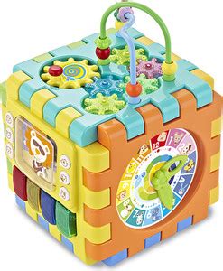 Kiddale 6 in 1 Multipurpose Activity Cube with Blocks, Piano, Clock ...