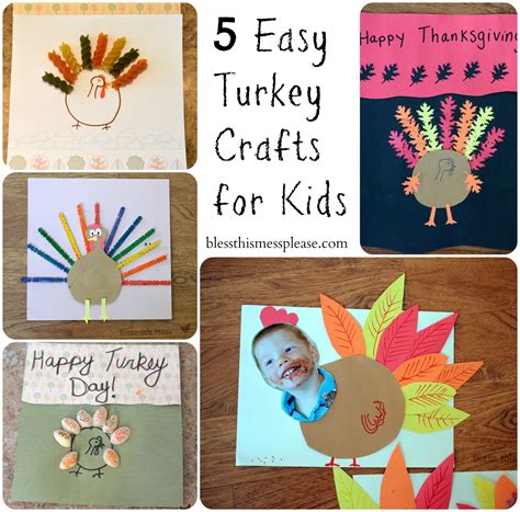 5 Easy Turkey Crafts for Kids - Bless This Mess
