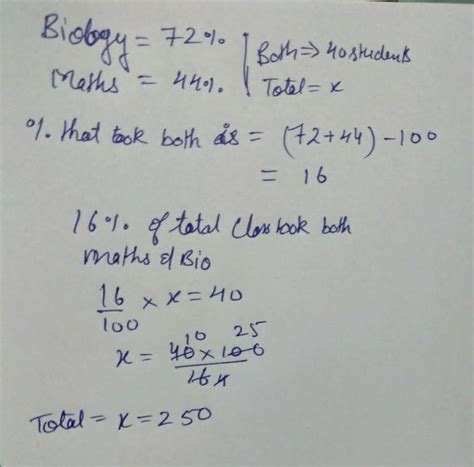 - 72% of the students of a certain class tookBiology and 44% took ...