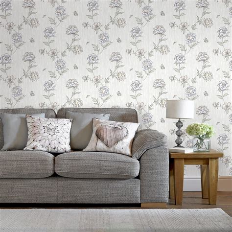 Buy Superfresco Easy Grey/White Secret Garden Floral Silhouette Paste ...